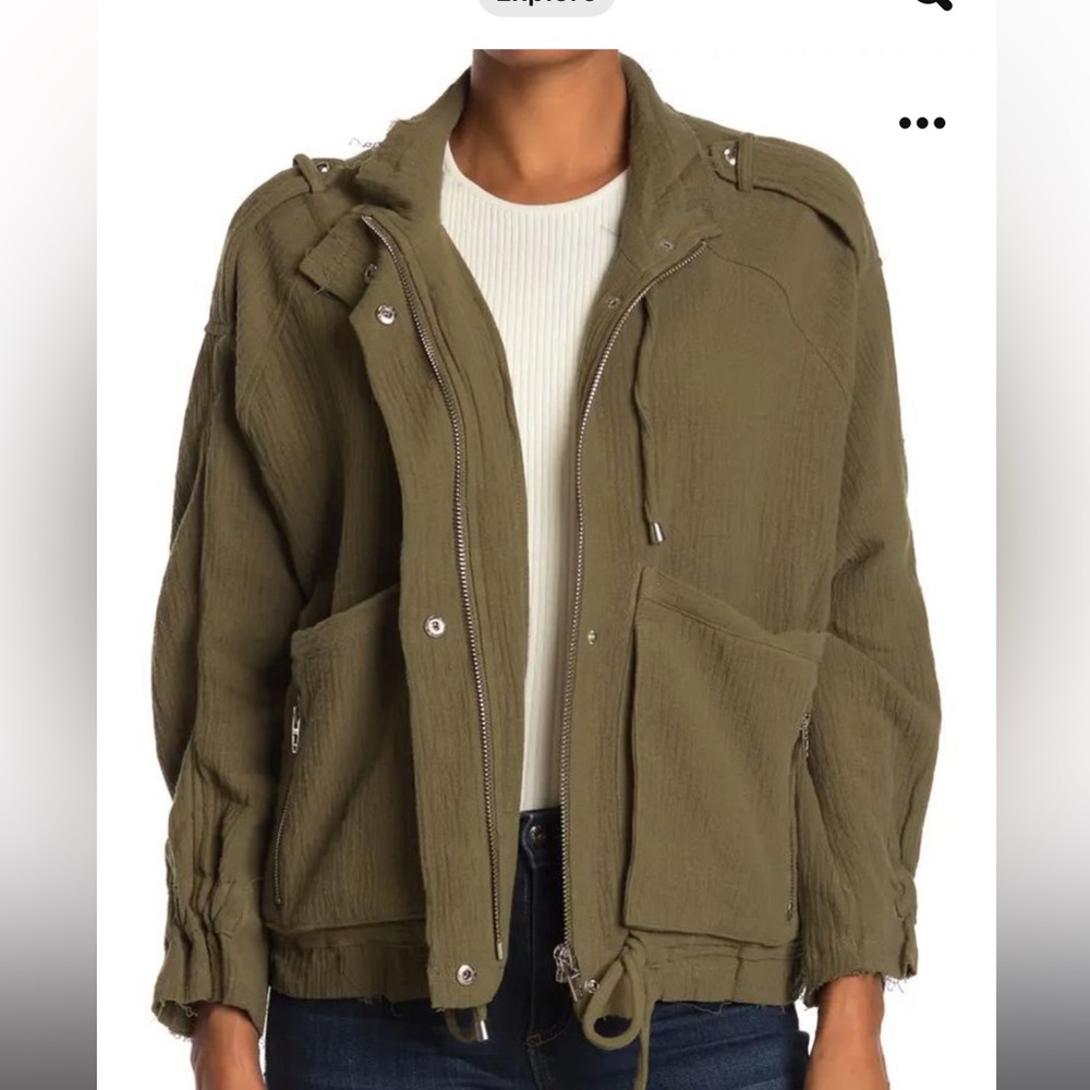 BLANKNYC Cotton Voile Gauze Jacket - Olive - Small